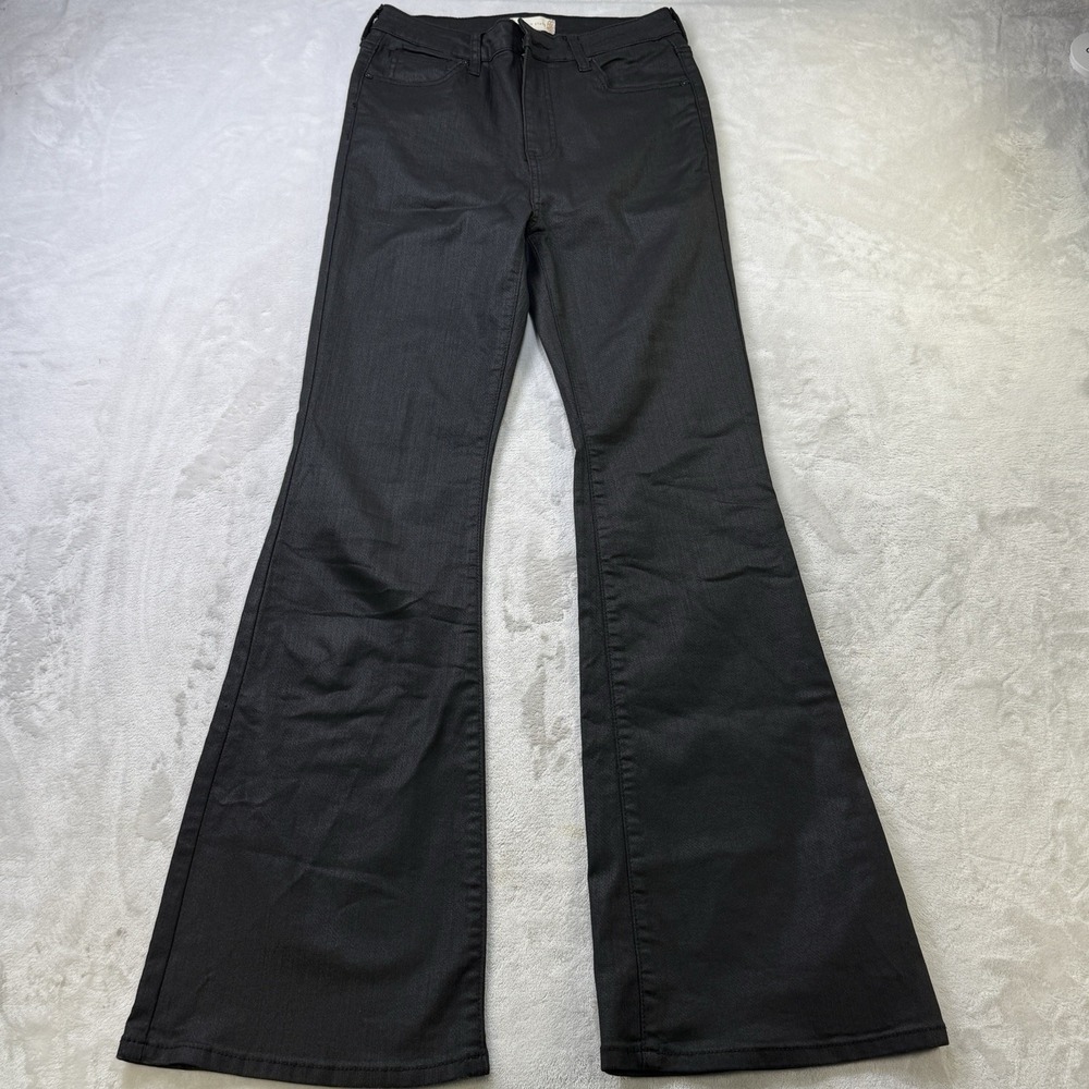 Altar'd State Black Coated High Rise Flare Jeans Size 27/5 DJ24435H73B